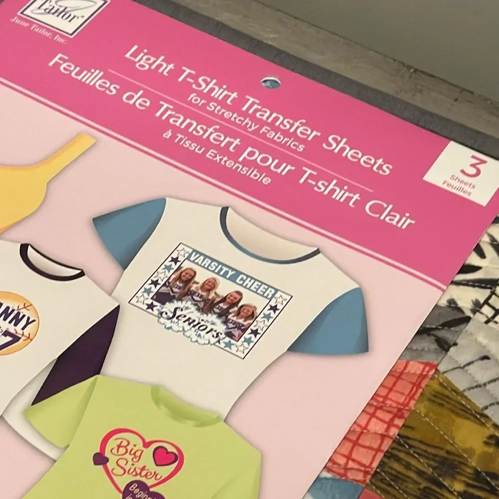 June Tailor Light T-Shirt Transfer Sheets Set of 3 Sheets NWT